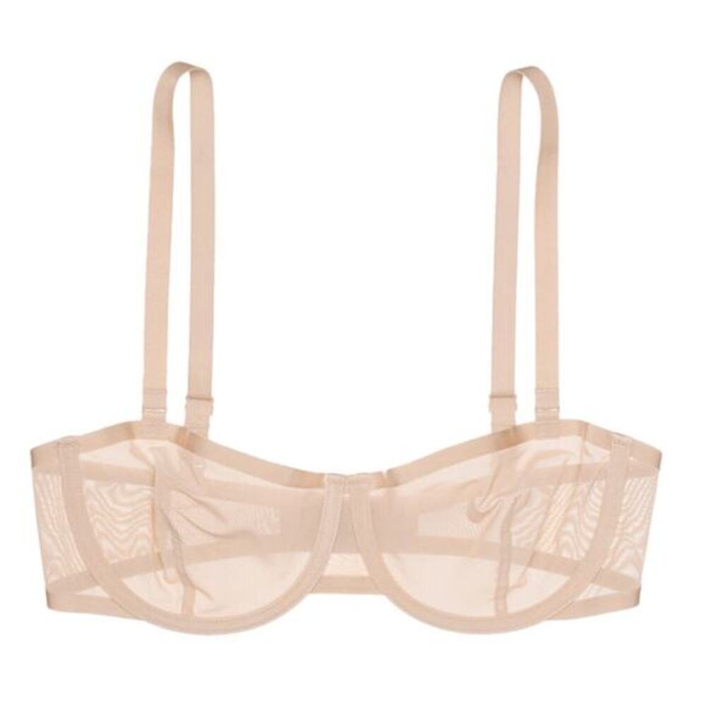 CUUP 30E cream balconettte mesh unlined underwire‎ bra